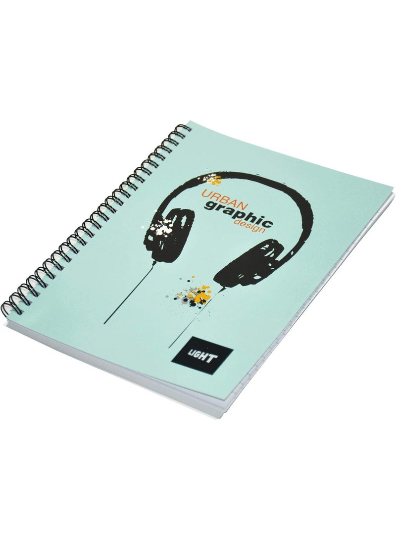 FIS Light Spiral Soft Cover Notebook Single Line (Pack of 10 Pcs X 100 Sheets) 9X7 Inch Size - LINB971802S - Image 3